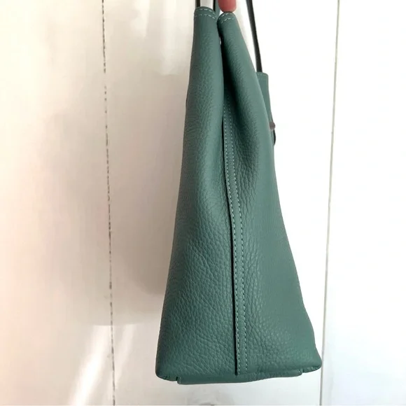 Longchamp Roseau Essential Grained Leather Sage Green Cuir Shoulder Tote Bag - Picture 5 of 9